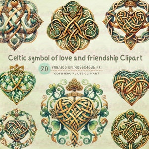 20 Intricate Celtic Love Knot Clipart,Digital Art for Crafts, Eternal Knots of Affection Celtic Love & Friendship Clipart, Digital Download