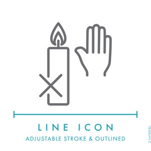 Brandende kaars kaars veiligheidslijn pictogram SVG niet verplaatsen, brandgevaar kaars waarschuwing clipart, kaars onderhoud logo, kaars maken vector symbool