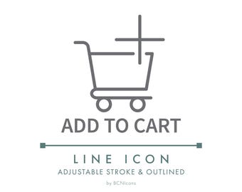 Add to Cart Ecommerce Line Icon SVG, Minimalist Online Store Business Shopping Logo PNG, Online Shop Website Checkout Vector Symbol
