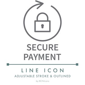 Secure Payment Ecommerce Line Icon SVG, Minimalist Online Store Business Logo PNG, Online Shop Safe Checkout Logistics Vector Symbol