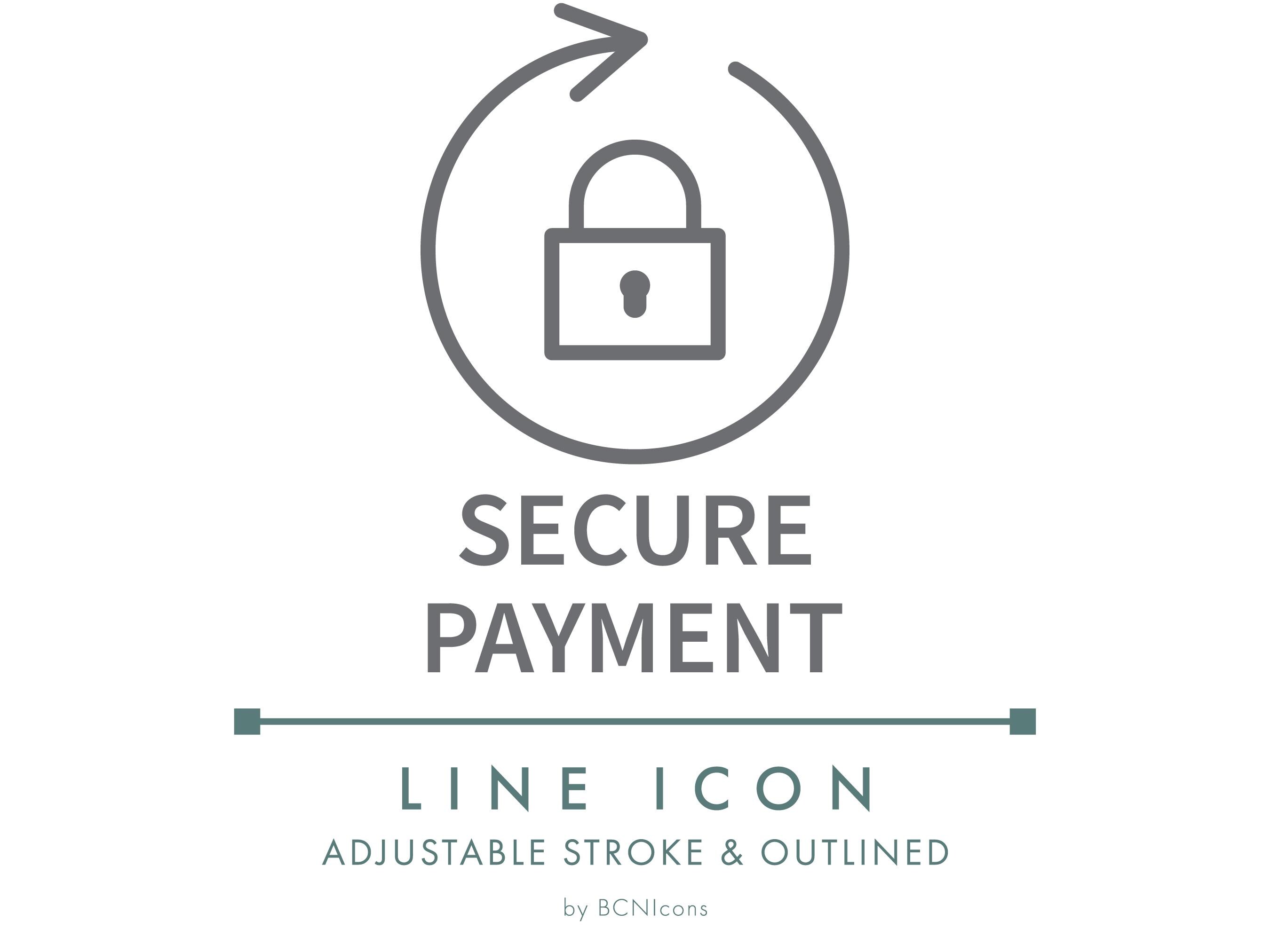 Secure Payment Ecommerce Line Icon SVG, Minimalist Online Store ...
