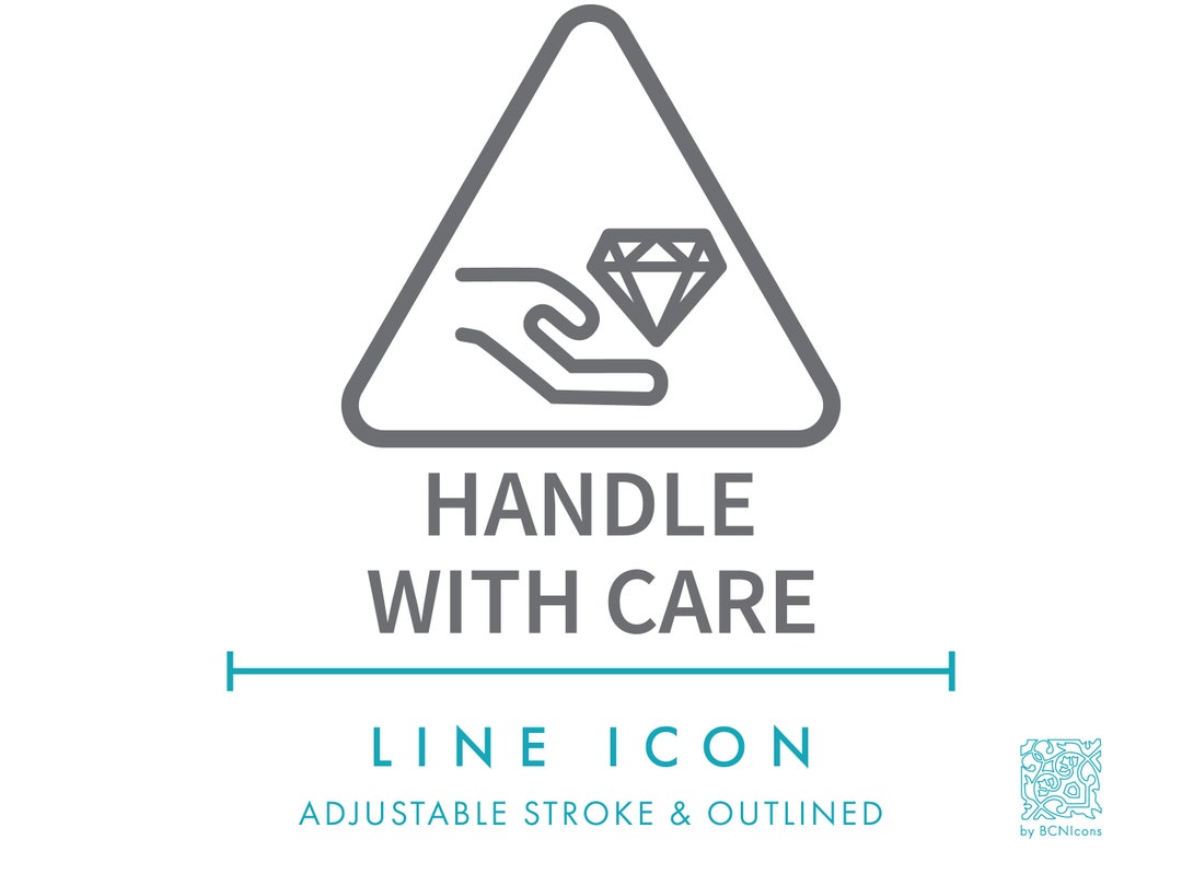 Handle With Care Jewelry Care Line Icon SVG, Minimalist Clean Gently