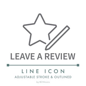 Icono de línea de comercio electrónico SVG para dejar una reseña, logotipo minimalista de compras para negocios en línea PNG, símbolo vectorial de sitio web de comentarios de tienda en línea