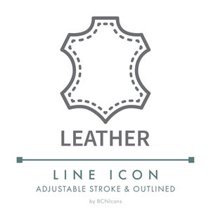 Leather Jewelry Material Line Icon SVG, Minimalist Cord Jewellery Type Icon PNG, Bijouterie Accessories Collection Category Vector Symbol