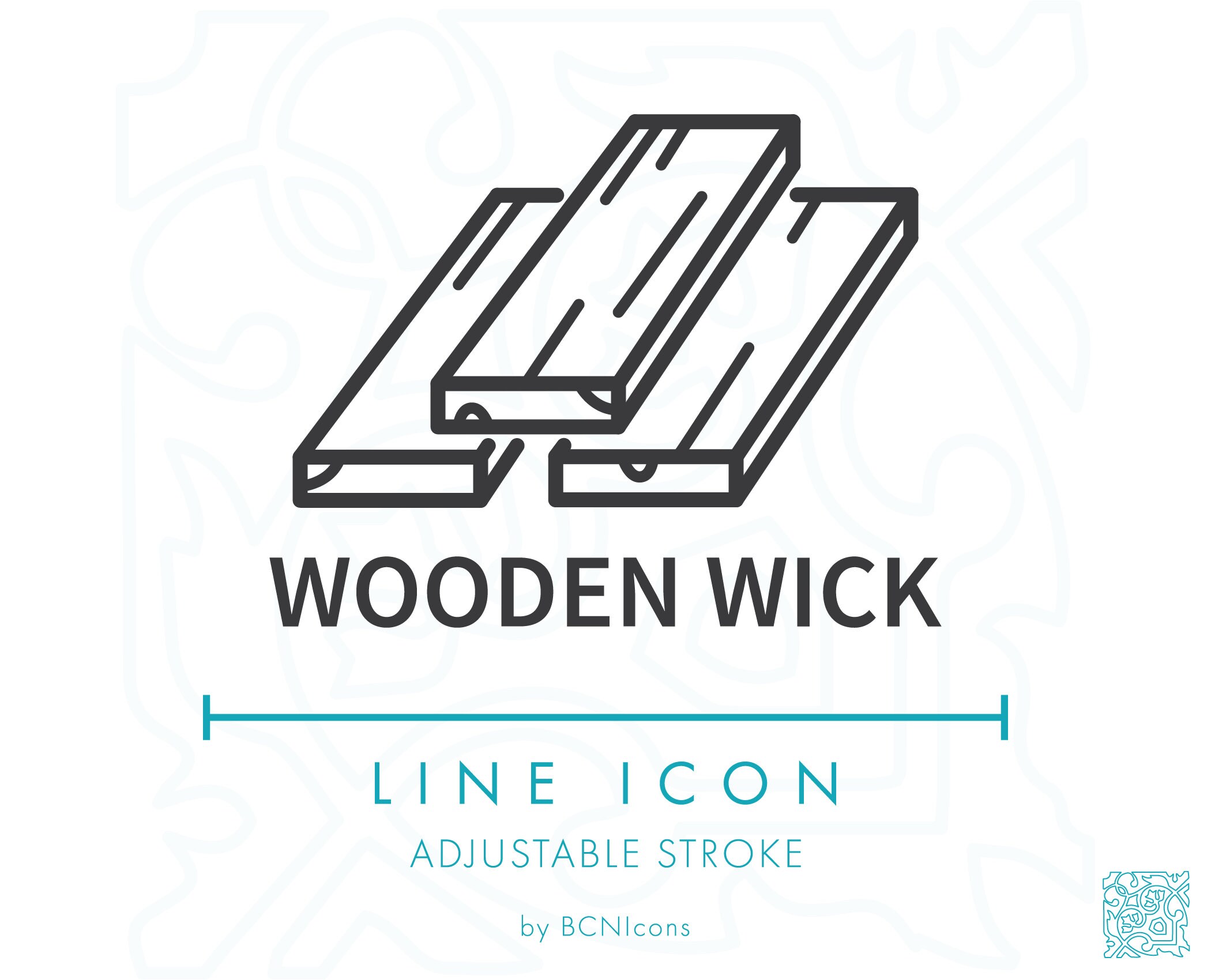Wooden Wick Line Icon SVG Minimalist Wax Candle Packaging Etsy