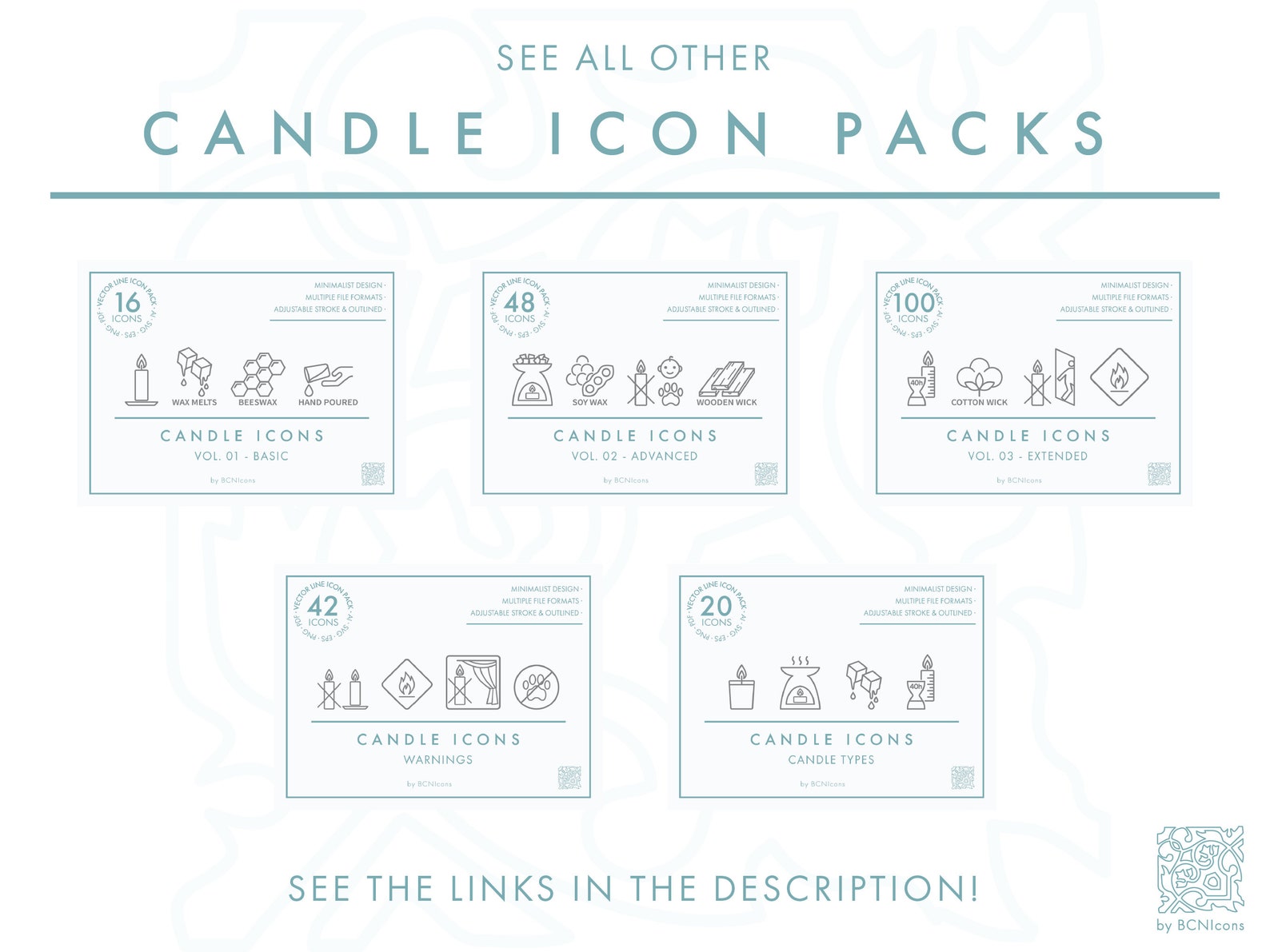 BASIC PACK Candle Making Symbols Line Icons Pack Vol. 01 SVG Etsy