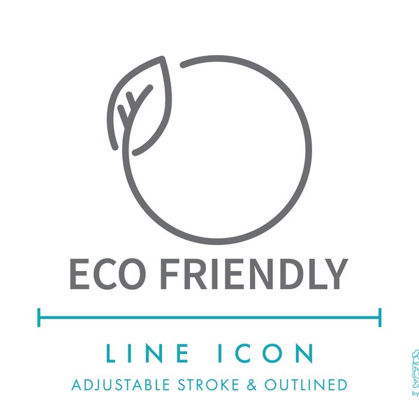 Eco Friendly Line Icon SVG, Minimalist Ecological Packaging Icon PNG, Sustainable Ethical Natural Cosmetic Product Symbol Vector Icon