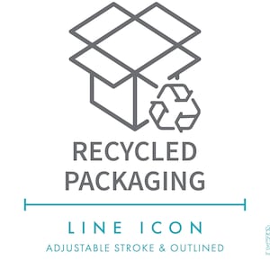 Recycelte Verpackung Linie Symbol SVG, minimalistische ökologische Verpackung Symbol PNG, Umweltfreundliche nachhaltige Naturprodukt Symbol Vektor-Symbol