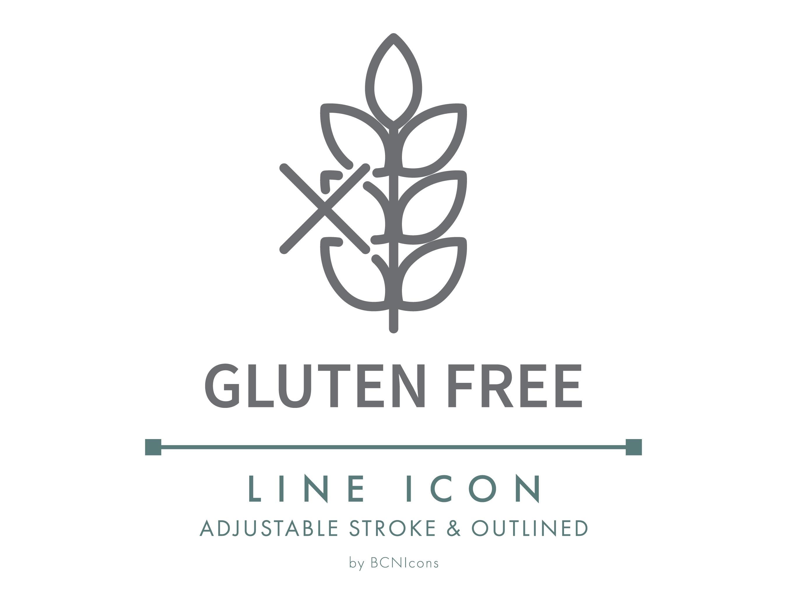 Gluten Free Line Icon SVG, Minimalist Natural Food & Cosmetics ...