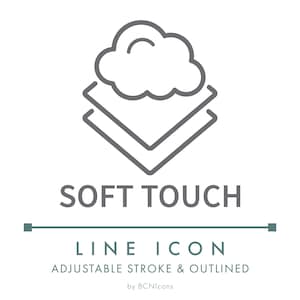 Soft Touch Textile Material Line Icon SVG, Minimalist Ultra Soft Fabric Feature PNG, Soft Comfort Material Properties Weave Vector Symbol