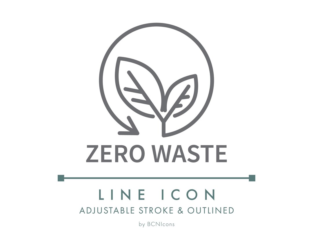 Zero Waste Line Icon SVG, Green Eco Friendly Natural Food & Cosmetics ...
