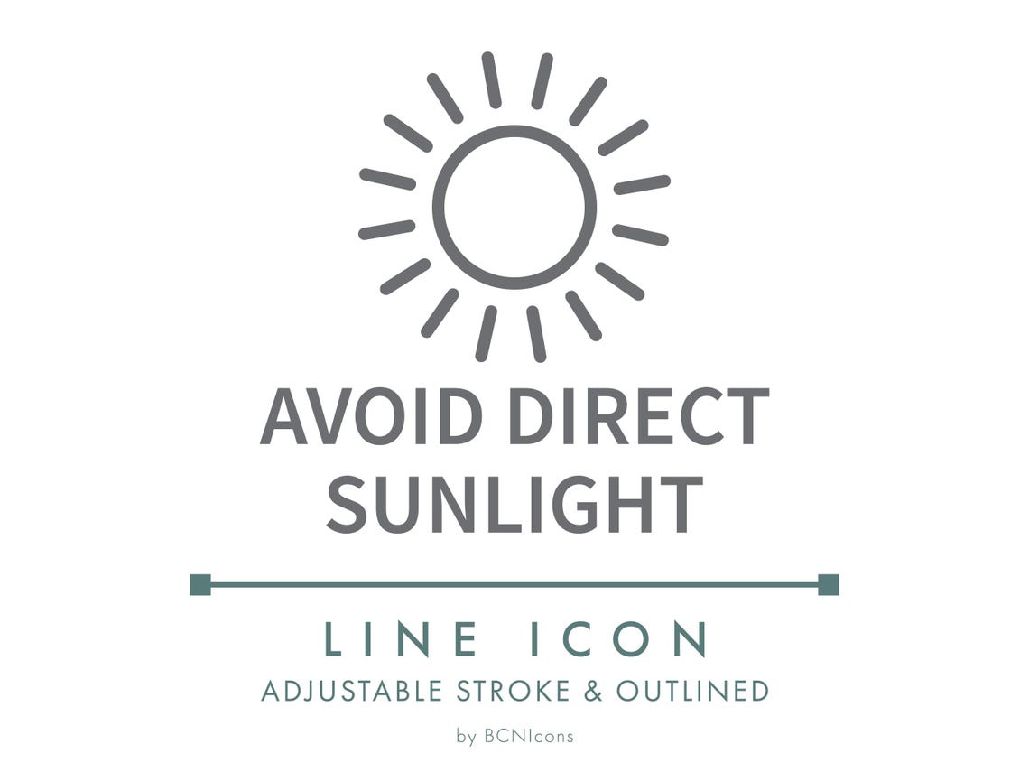Avoid Direct Sunlight Line Icon SVG, SPF UV Protection Product ...