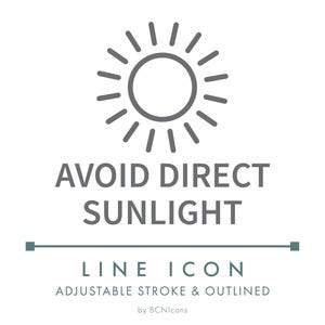 Avoid Direct Sunlight Line Icon SVG, SPF UV Protection Product ...