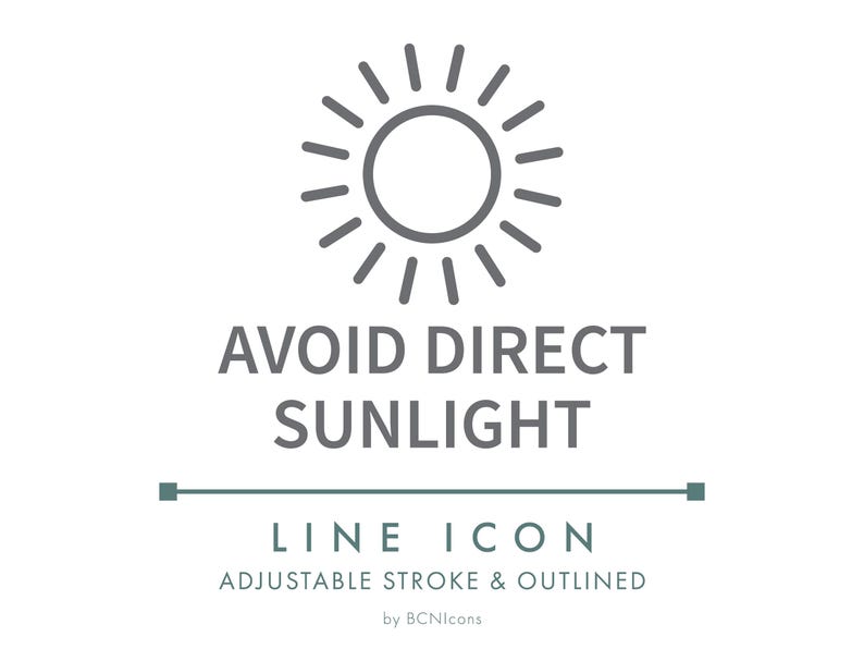 Avoid Direct Sunlight Line Icon SVG, SPF UV Protection Product ...