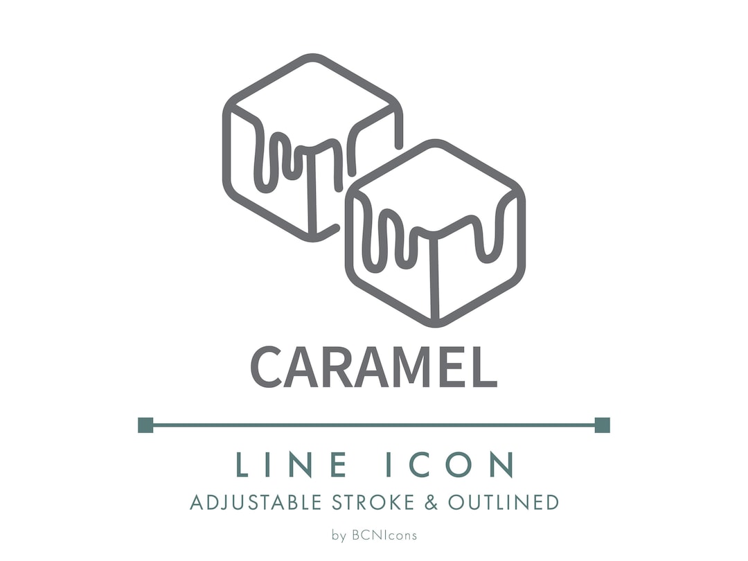 Caramel Line Icon SVG, Caramel Ingredient Flavor Food Clipart PNG ...