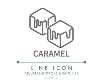 Caramel Line Icon SVG, Caramel Ingredient Flavor Food Clipart PNG, Caramel Scent Fragrance Candle and Cosmetics Symbol Vector