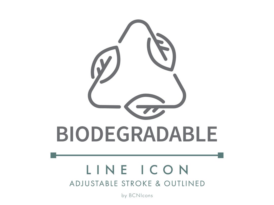 Biodegradable Line Icon SVG, Minimalist Eco Friendly Packaging Logo PNG ...