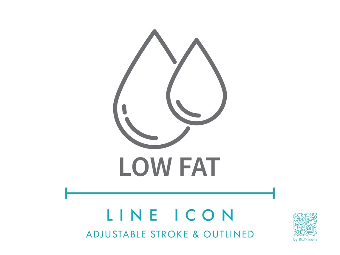 Low Fat Line Icon SVG, Minimalist Low Calories Natural Food & Cosmetics ...