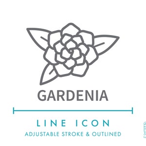 Gardenia Flower Fragrance Candle Making Line Icon SVG, Gardenia Scent ...