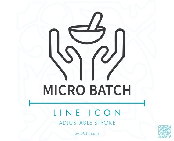 Micro Batch Line Icon Svg Minimalist Small Business Packaging Etsy