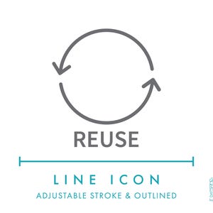 Wiederverwendung 3Rs Reduzieren Sie Wiederverwendungs-Recycle-Liniensymbol SVG, Umweltfreundliches Recycling-Produktverpackungssymbol PNG, Symbol für nachhaltiges Produkt