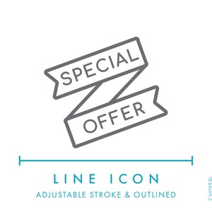 Banner di offerte speciali per e-commerce con icona in formato SVG, icona di offerte speciali per negozi minimalisti in formato PNG, simbolo del logo vettoriale con sconto per promozione negozio online