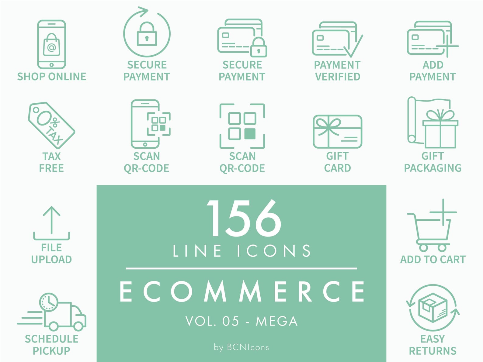 Line Icon Bundle MEGA PACK: Ecommerce Symbols Vol. 05 Icon Pack SVG, Minimalist Online ...