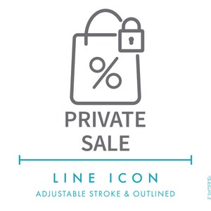 Privé verkoop badge e-commerce lijn pictogram SVG, minimalistische winkel VIP-promotie pictogram PNG, speciale korting verkoop online winkel logo symbool vector