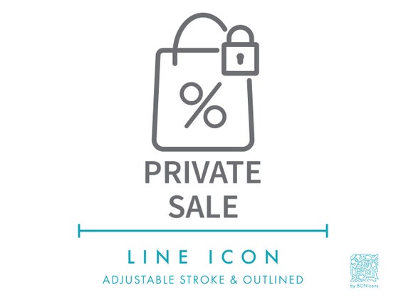Private Sale Badge Ecommerce Line Icon SVG Minimalist Shop VIP Promotion Icon PNG Special Discount Sale Online Store Logo Symbol Vector Etsy Canada