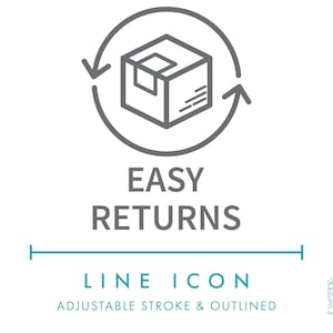 Eenvoudig retourneren e-commerce verzendlijn pictogram SVG, minimalistisch orderleveringspictogram png, klantenservice uitvoering logistiek vectorsymbool