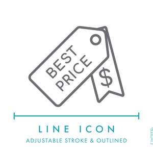 Bester Preis E-Handel Linie Symbol SVG, Minimalist Shop Garantie Symbol PNG, Werbung Verkauf Online-Shop Sonderpreis Angebot Vektor-Logo-Symbol