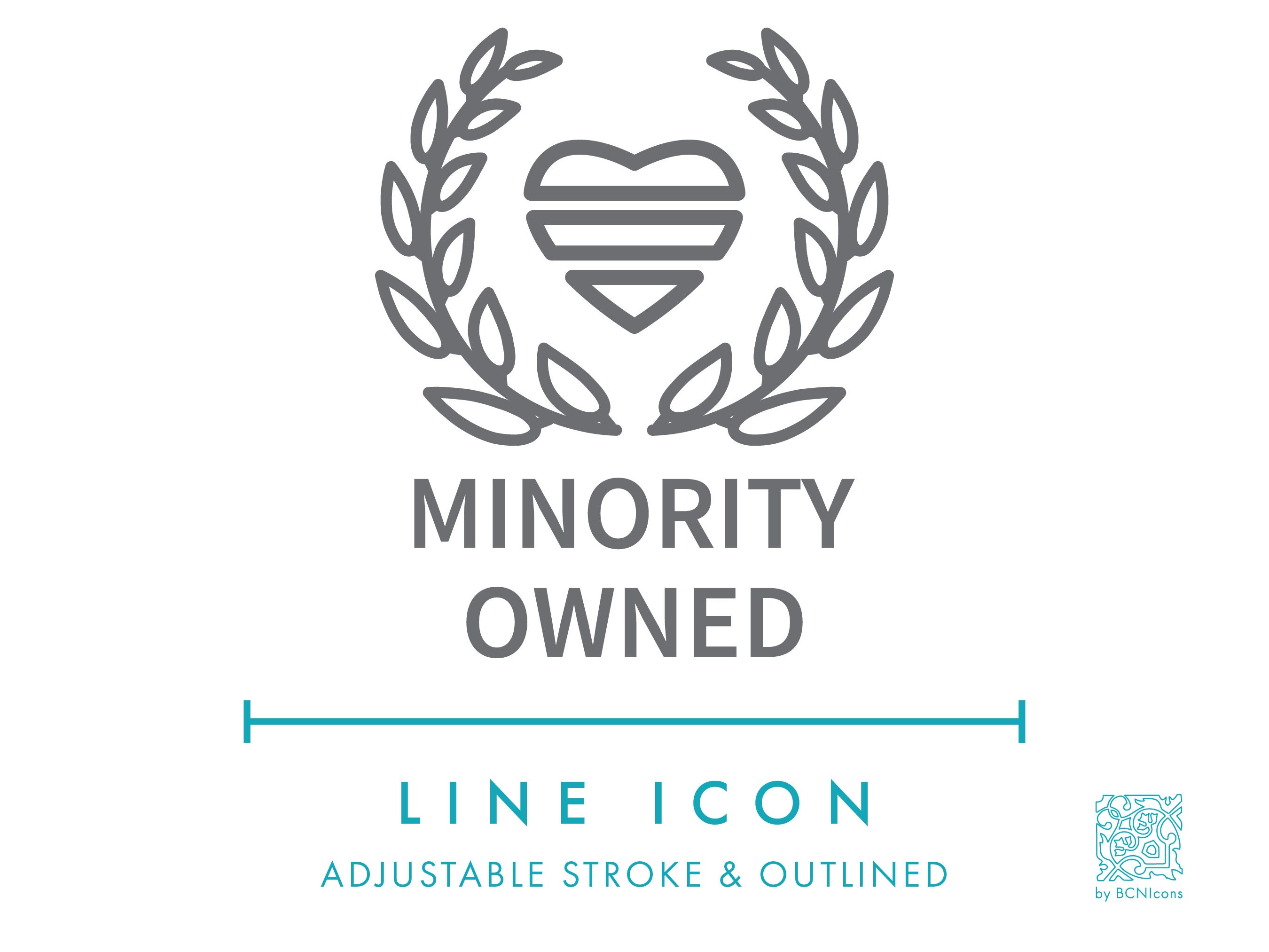 Minority Owned Business Line Icon SVG, Minimalist Small Business Packaging Icon PNG, Ethical MBE Business Symbol Vector Icon