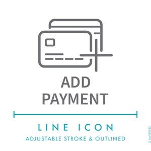 Betalingspictogram e-commercelijn toevoegen SVG, Business Web Creditcard toevoegen Betalingsmethode PNG, Payment Gateway Online Store Kassa Website-logo