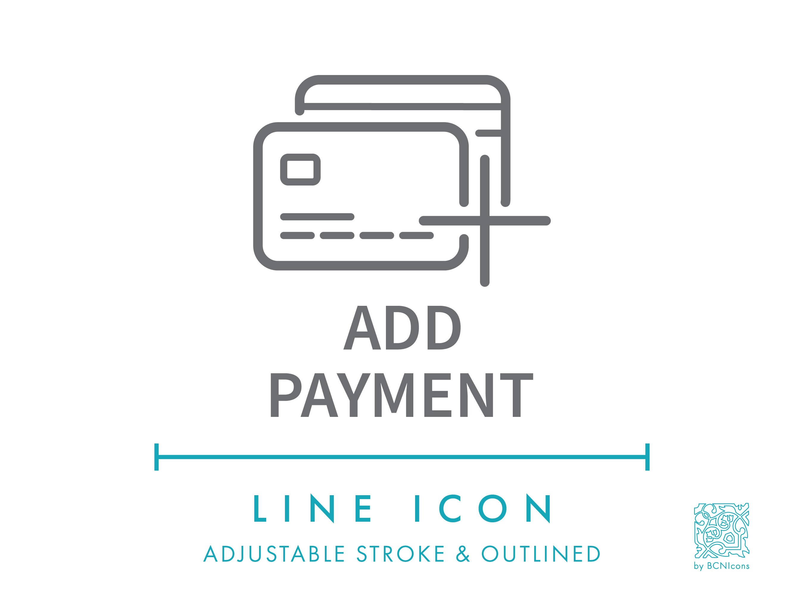 Add Payment Ecommerce Line Icon SVG, Business Web Add Credit Card ...