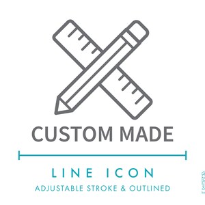 Nach Maß Linie Symbol SVG, Minimalist Auf Bestellung Einzigartige Handgemachte Kleinunternehmen Verpackung Symbol PNG, kundenspezifisches Produkt Symbol Vektor Icon