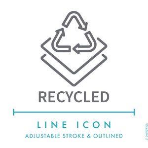 Icono de línea de material textil reciclado SVG, característica de tela ecológica minimalista PNG, símbolo de propiedades de fibra sostenible ética ecológica