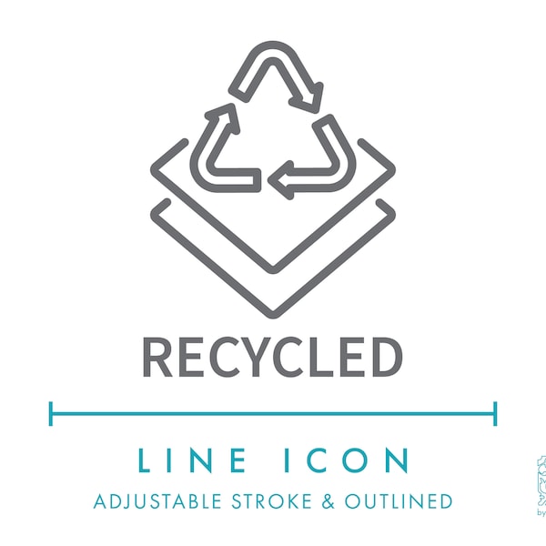 Recycled Textile Material Line Icon SVG, Minimalist Eco Friendly Fabric Feature PNG, Ecological Ethical Sustainable Fiber Properties Symbol