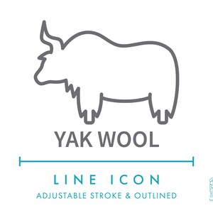 Yak Wolle Textil Linie Symbol SVG, Minimalistische Garn Faser Clipart PNG, Natürliche Tierfaser Textil Kleidung & Mode Bekleidung Symbol Logo