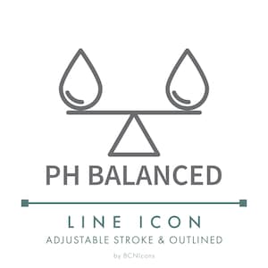 pH Balanced Line Icon SVG, Minimalist Neutral pH Natural Cosmetic Packaging Logo PNG, Skin Care and Beauty Product Vector Symbol