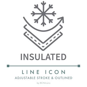 Insulated Textile Material Line Icon SVG, Minimalist Thermo Fiber Fabric Feature PNG, Warm Thermoproof Fabric Properties Weave Vector Symbol