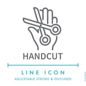 Ícone de linha cortada à mão SVG, Ícone de produto artesanal cortado à mão PNG, Logotipo vetorial de símbolo de produto artesanal, Símbolo artesanal