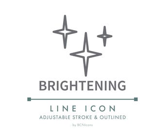 Brightening Line Icon SVG, Skincare Symbol Cosmetics Packaging Logo PNG, Skin Care Natural Face Serum Product Vector Symbol
