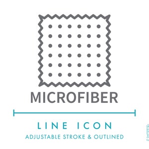 Microfiber Fabric Material Line Icon SVG, Minimalist Synthetic Fiber ...