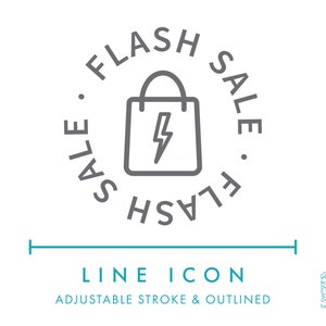 Flash Sale Badge E-commerce lijn pictogram SVG, minimalistische winkel beperkte promotie pictogram PNG, korting verkoop online winkel logo stempel symbool vector