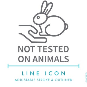 Niet getest op dierenlijnpictogram SVG, minimalistische wreedheid gratis cosmetica verpakking pictogram PNG, ethisch natuurlijk lichaamsproduct symbool vector