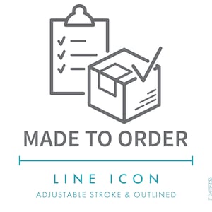 Made to Order Linie Symbol SVG, Minimalist Nach Maß Einzigartige Handgemachte Kleinunternehmen Verpackung Symbol PNG, kundenspezifisches Produkt Symbol Vektor Icon