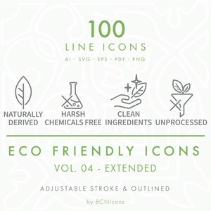 EXTENDED PACK: Eco Friendly Line Icons Set Vol. 05 SVG, Minimalist ...