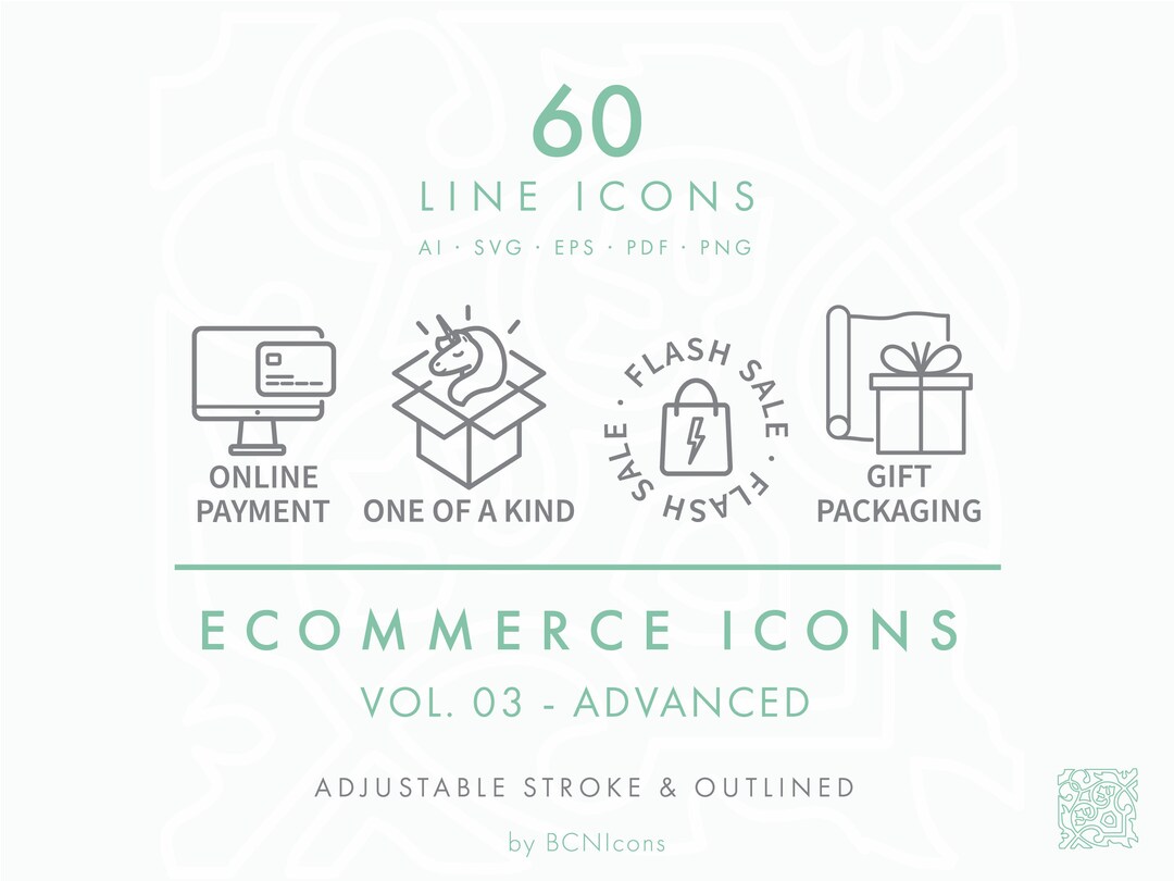 Line Icon Bundle ADVANCED PACK: Ecommerce Symbols Vol. 03 Icon Pack SVG, Minimalist ...