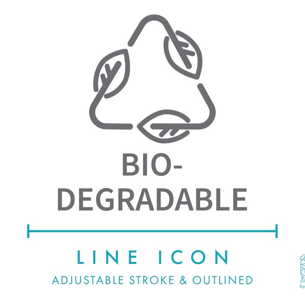 Biodegradable Line Icon SVG, Minimalist Eco Friendly Packaging Icon PNG, Natural Cosmetic Product Symbol Vector Icon DXF