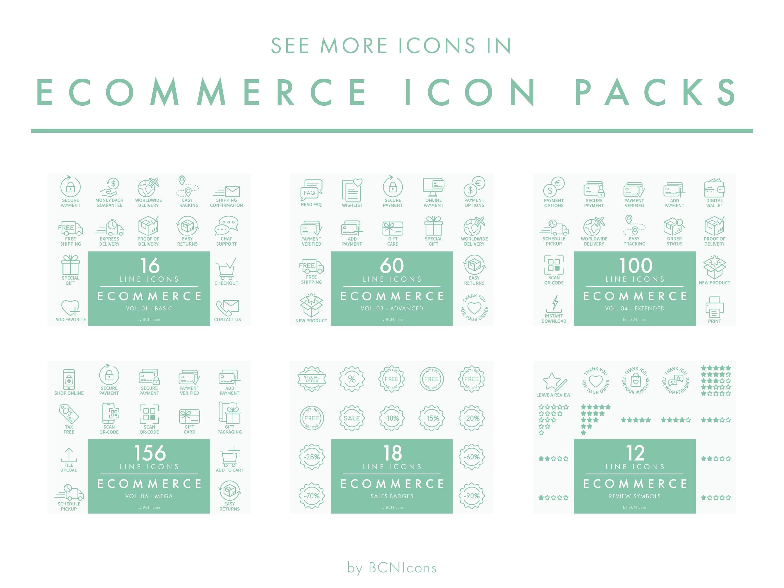Ecommerce Symbols Vol. 01 Basic Icon Pack SVG, Minimalist Website Shop ...
